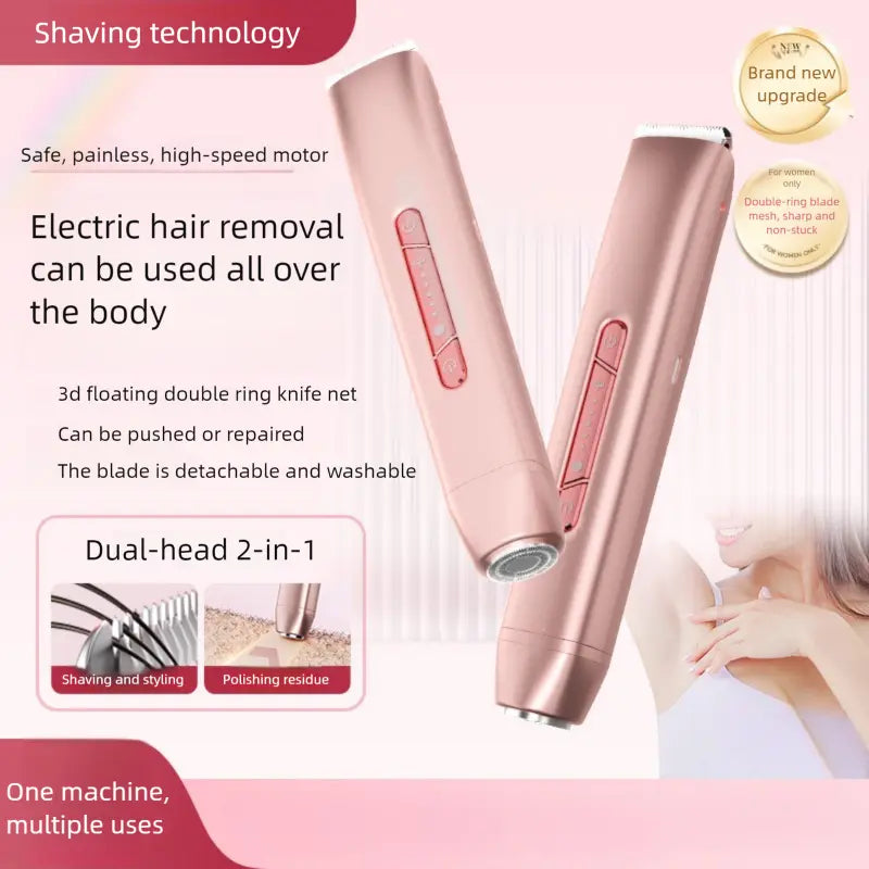 USB Rechargeable 2-In-1 Electric Shaver, Travel Shaver, Women'S Pubic Hair Trimmer, Men'S Beard Razor, Multi-Functional Grooming Tool, Ideal Gift