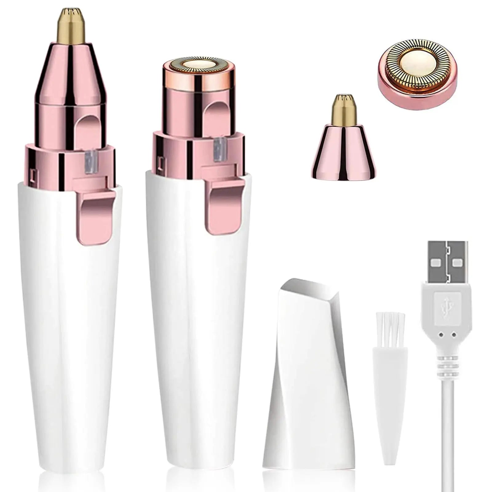 Eyebrow-Facial Hair Remover Women: Portable 2 in 1 Electric Shaver and Facial Trimmer - Rechargeable Eyebrow Lips Body Facial Razor Comfort