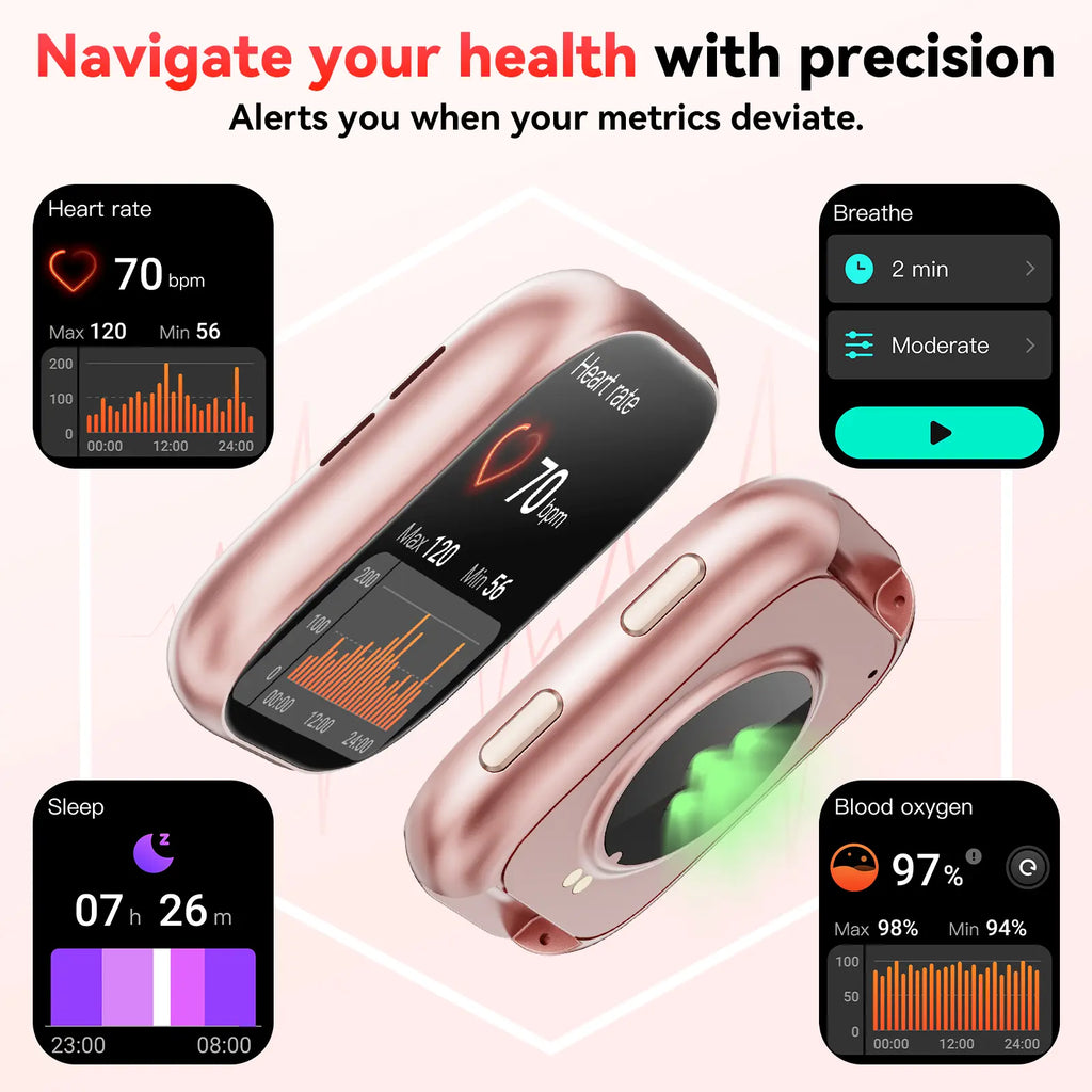 2026 New Chic Women'S Smartwatch - Wearable Touchscreen Activity Watch with Bluetooth, Silicone Band, Call Reminders/Rejection, 100+ Sports Modes, DIY Dials, Message Alerts, Compatible with Android/Iphone, Gift Option