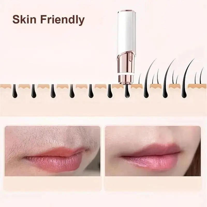 Eyebrow-Facial Hair Remover Women: Portable 2 in 1 Electric Shaver and Facial Trimmer - Rechargeable Eyebrow Lips Body Facial Razor Comfort