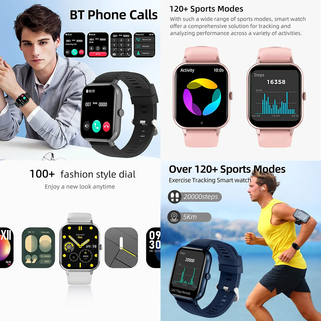 1.83" Touchscreen Smart Watch, Wireless Smart Watch, Calling Smart Watch, Digital Fitness Watches with Call Function & 100+ Sports Modes, Fitness Watch, Waterproof Smartwatch