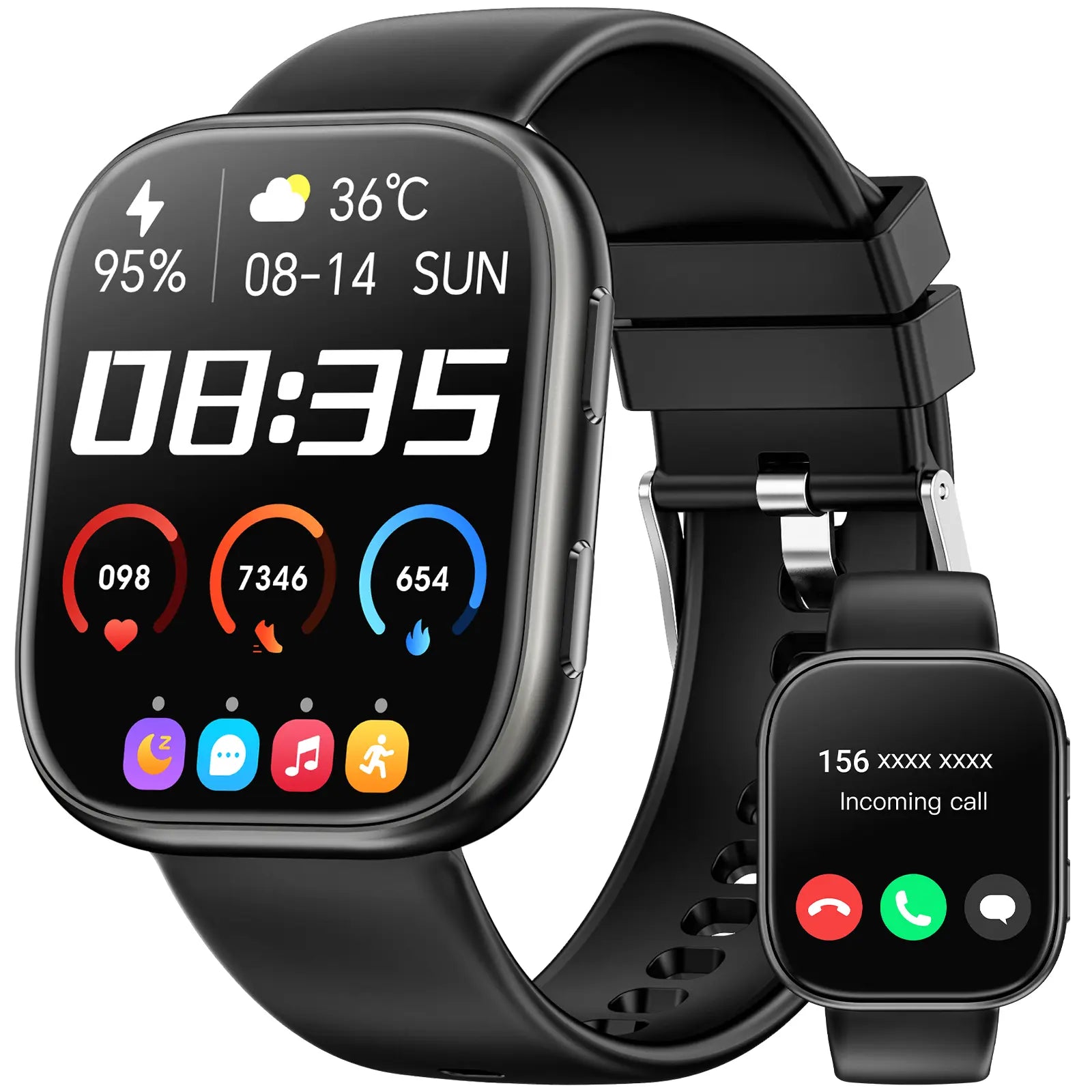 2026 New Chic Women'S Smartwatch - Wearable Touchscreen Activity Watch with Bluetooth, Silicone Band, Call Reminders/Rejection, 100+ Sports Modes, DIY Dials, Message Alerts, Compatible with Android/Iphone, Gift Option